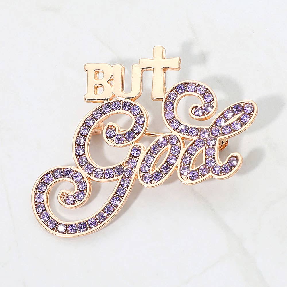 But God Crystal Faith Brooch