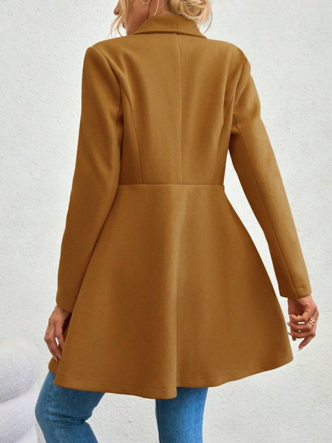 Crimson Elegance Double-Breasted Coat