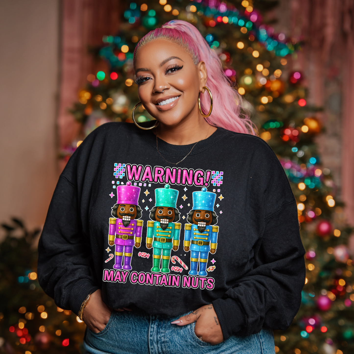 May Contain Nuts Holiday Crewneck Sweatshirt