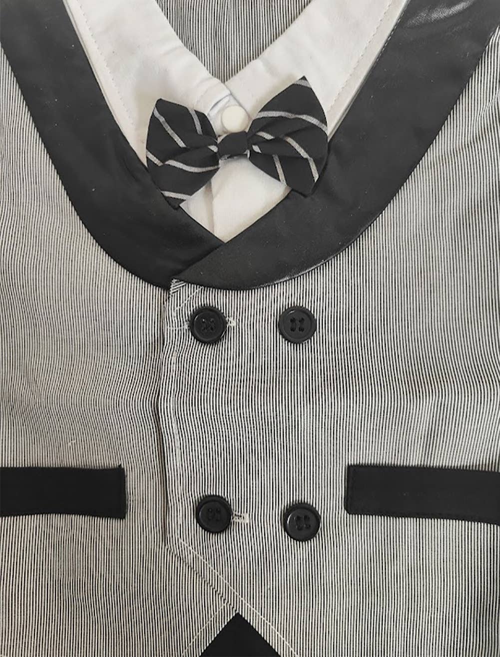 Fennco Styles - Grey Double Breasted Baby Tuxedo Romper