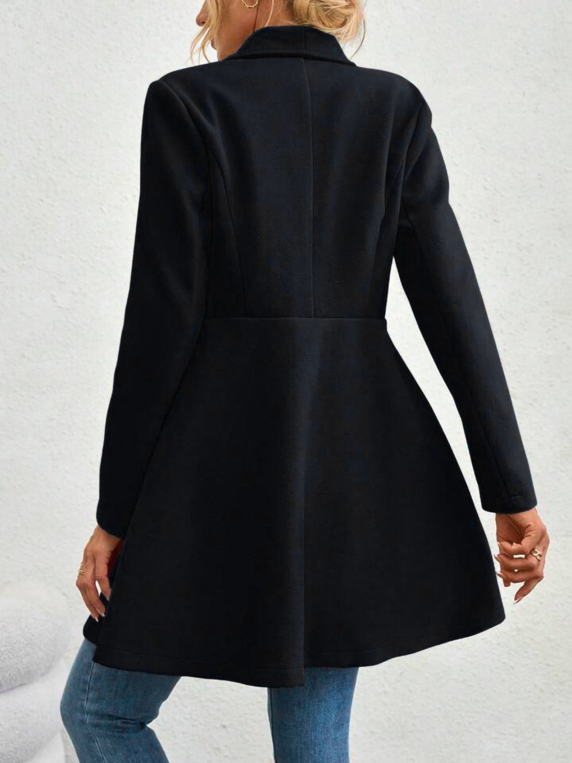 Crimson Elegance Double-Breasted Coat