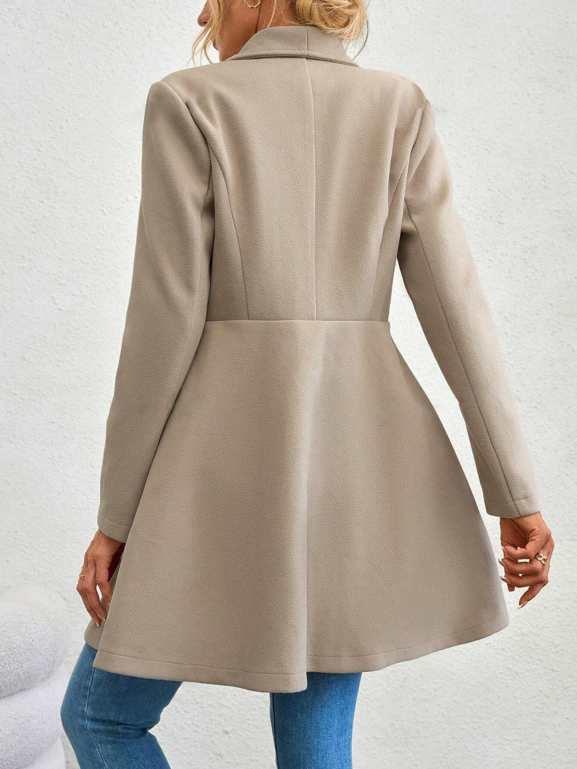 Crimson Elegance Double-Breasted Coat