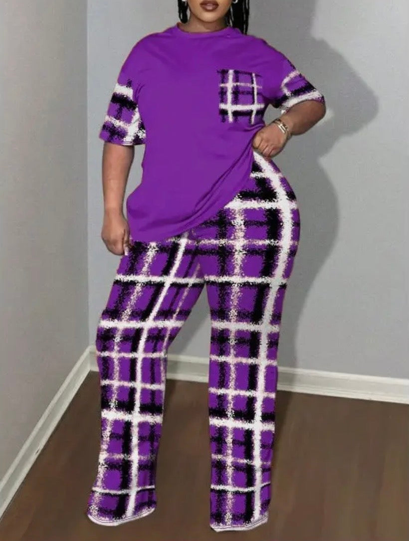 The Bold & Beautiful Plaid Lounge Set