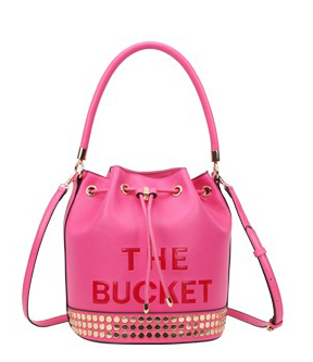 Studded "The Bucket" Draw String Hobo -Shoulder Bag