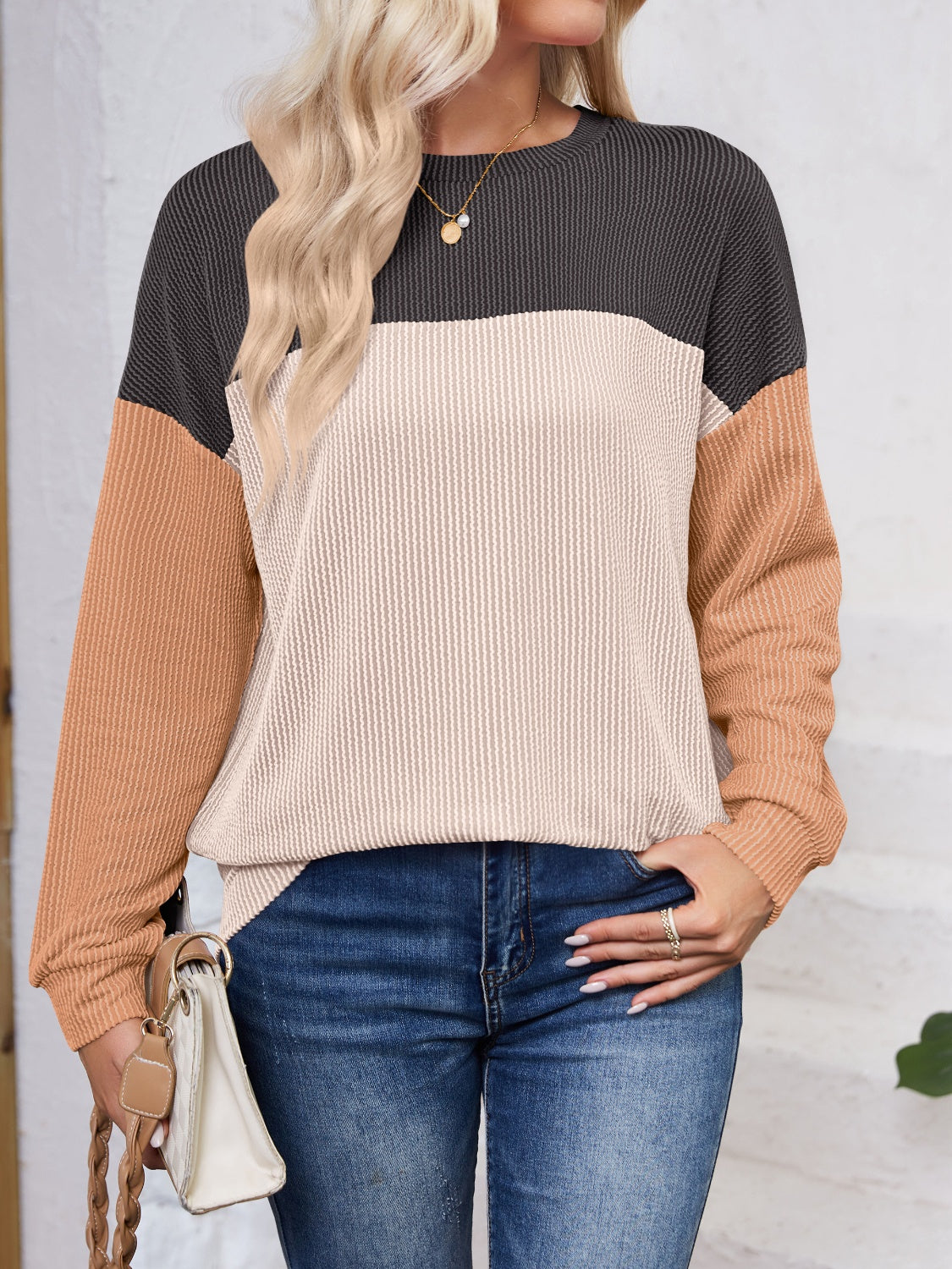 Colorblock Pullover Sweater