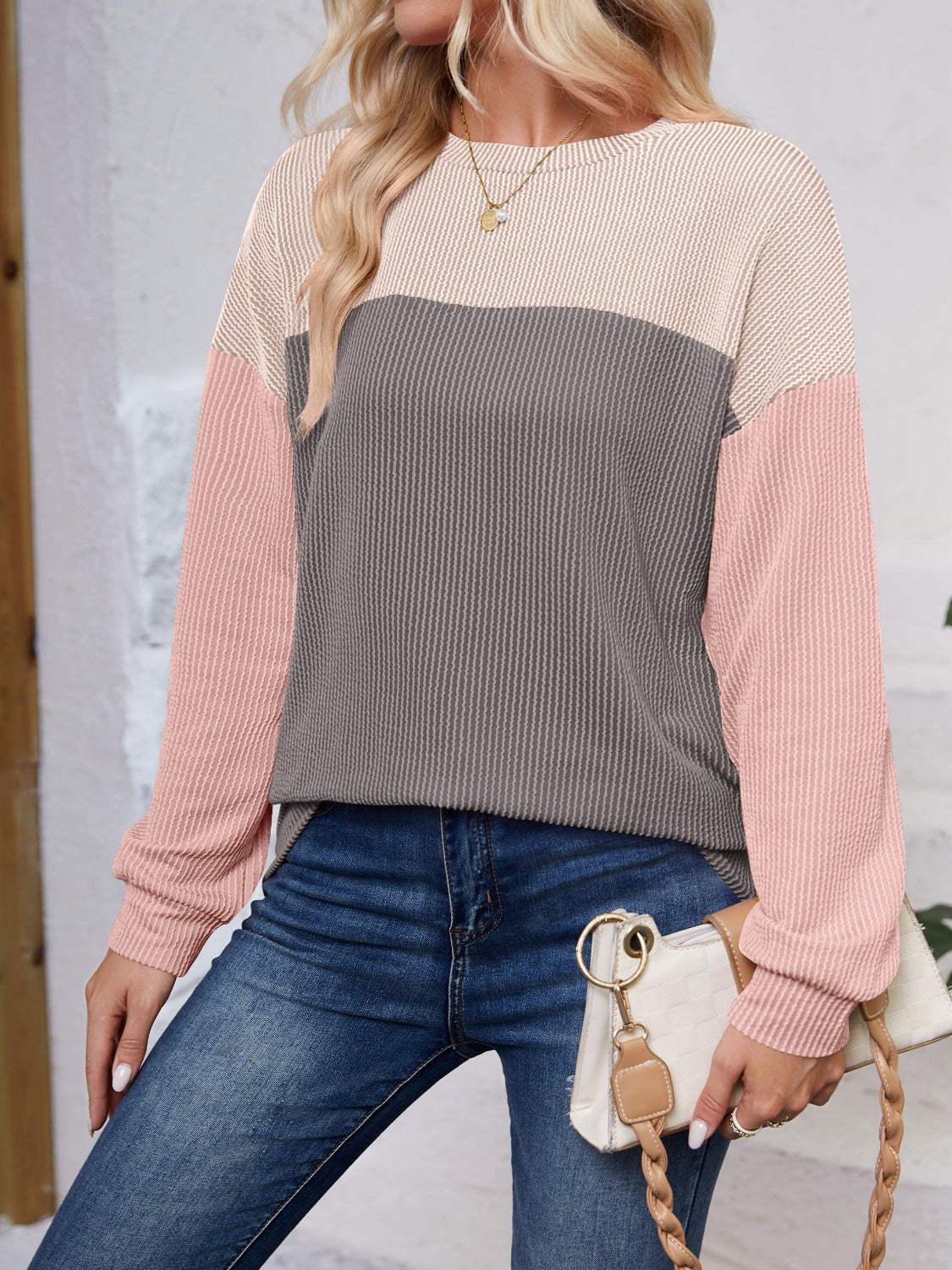 Colorblock Pullover Sweater