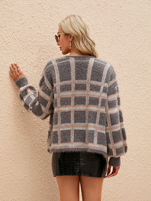 Cozy Plaid Dreams Cardigan