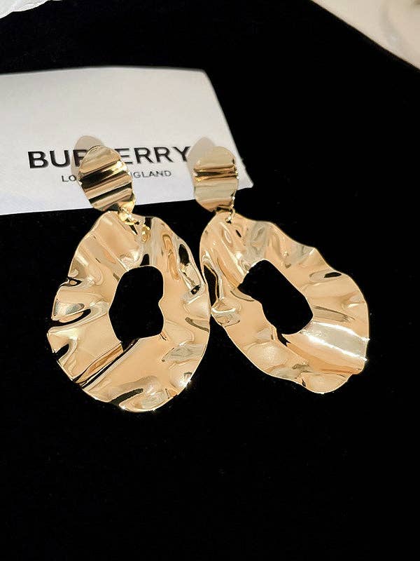 UZ Wholesale Store - Geometric Hollow Solid Color Drop Earrings
