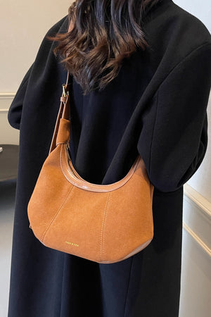 Sienna Curve Suede Shoulder Bag