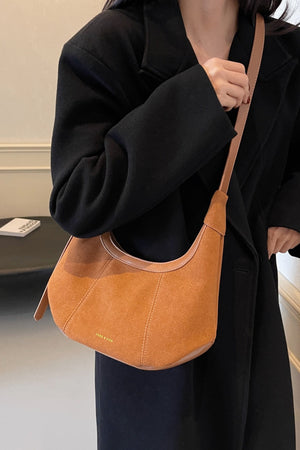 Sienna Curve Suede Shoulder Bag