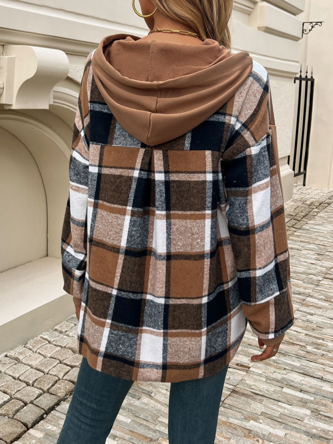 Plaid Charm Layered Hoodie