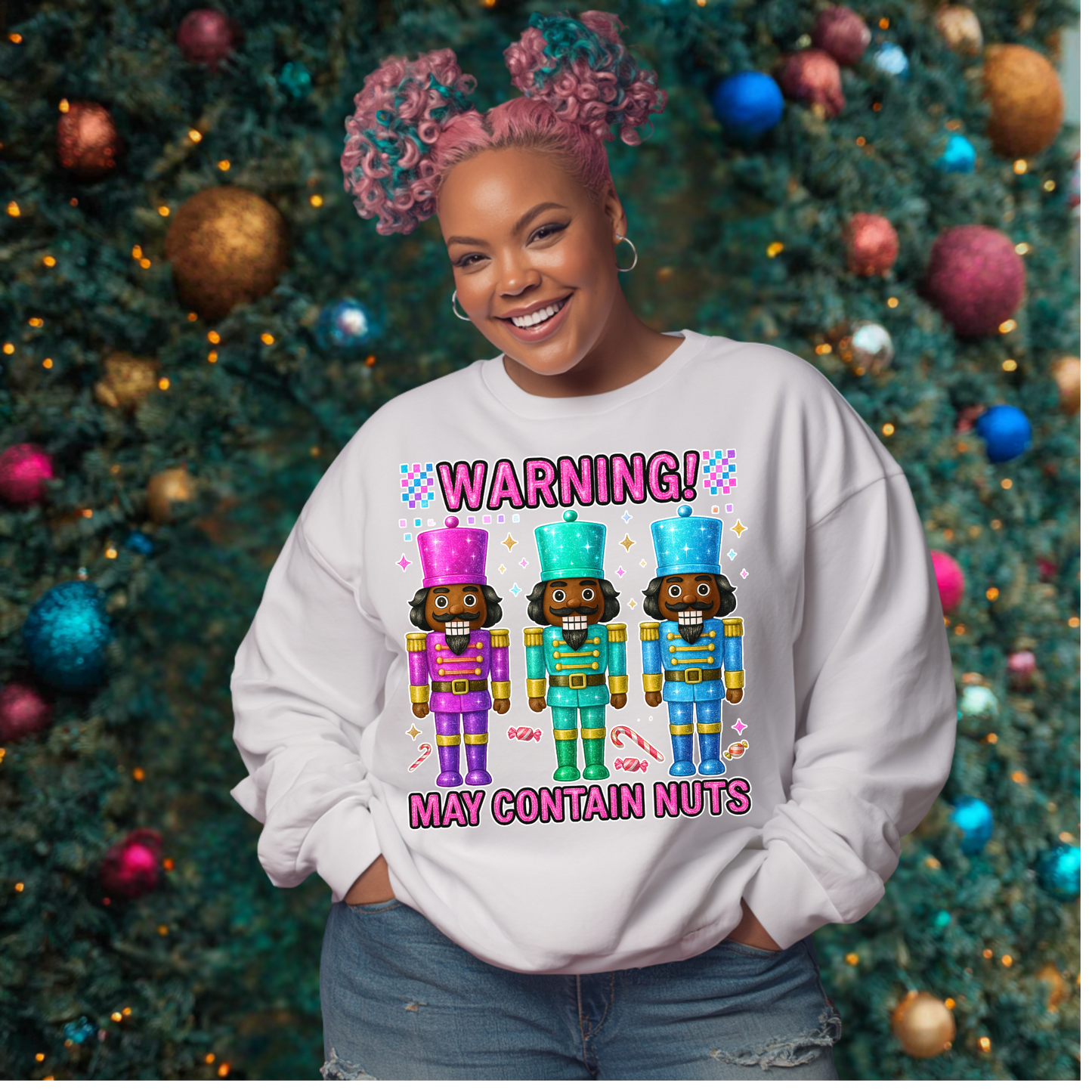 May Contain Nuts Holiday Crewneck Sweatshirt