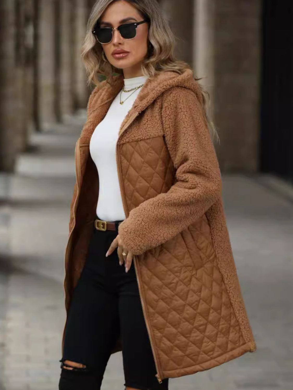 Cozy Quilted Hooded Coat