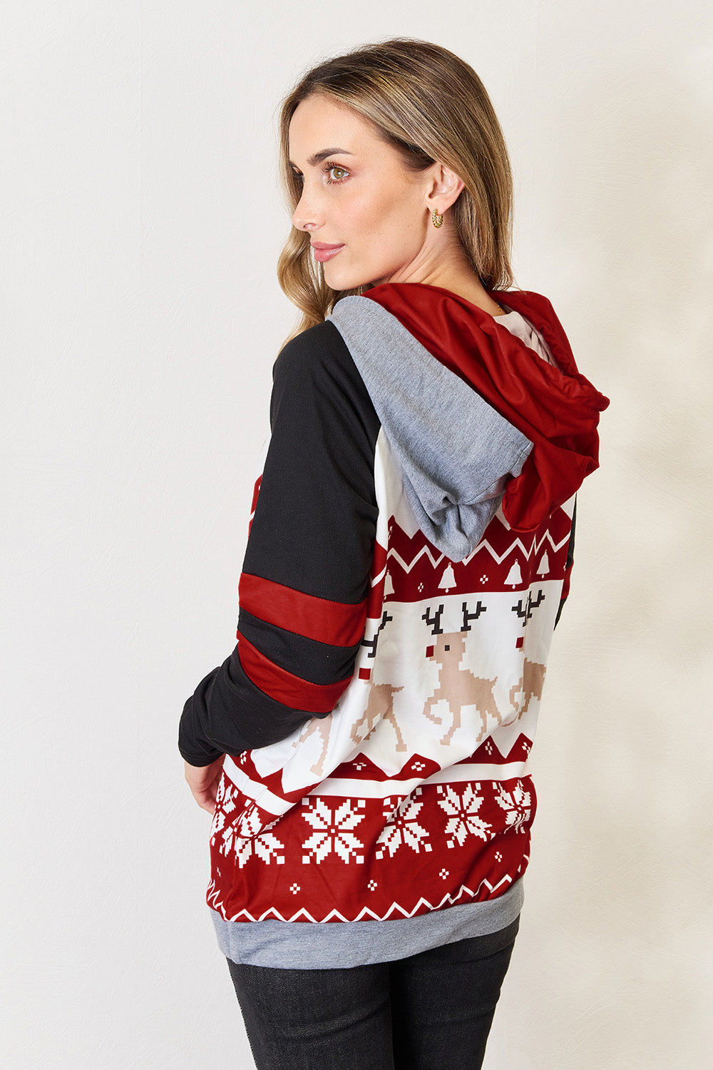Festive Frost Reindeer Hoodie