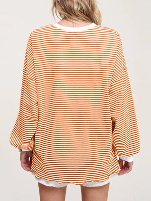 Contrast Striped Long Sleeve Sweatshirt