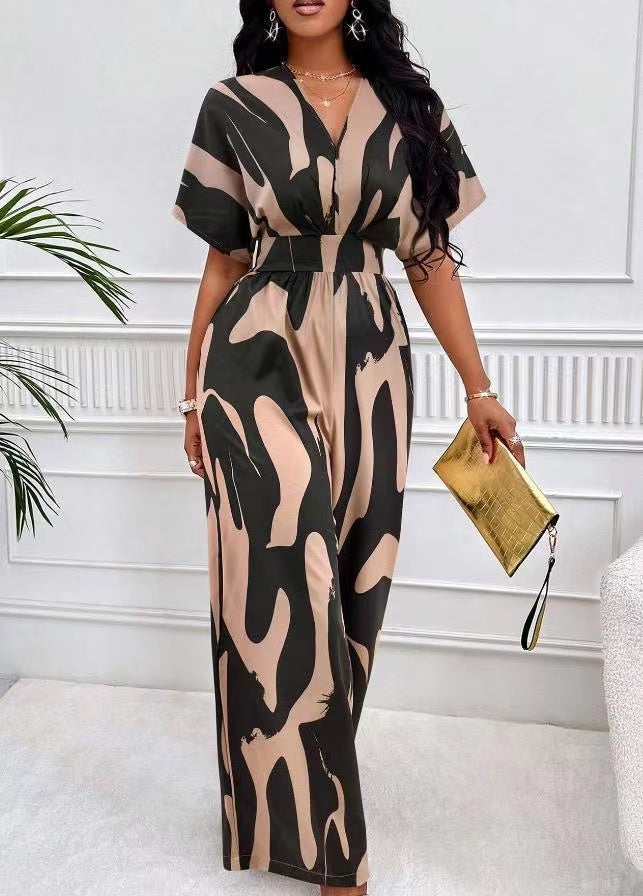 Abstract Print Wide-Leg Jumpsuit