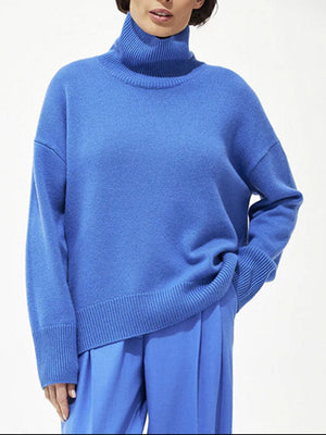 Turtleneck Drop Shoulder Long Sleeve Sweater