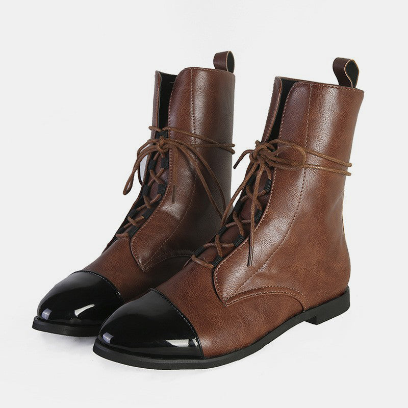 Lace-Up Cap-Toe Boots