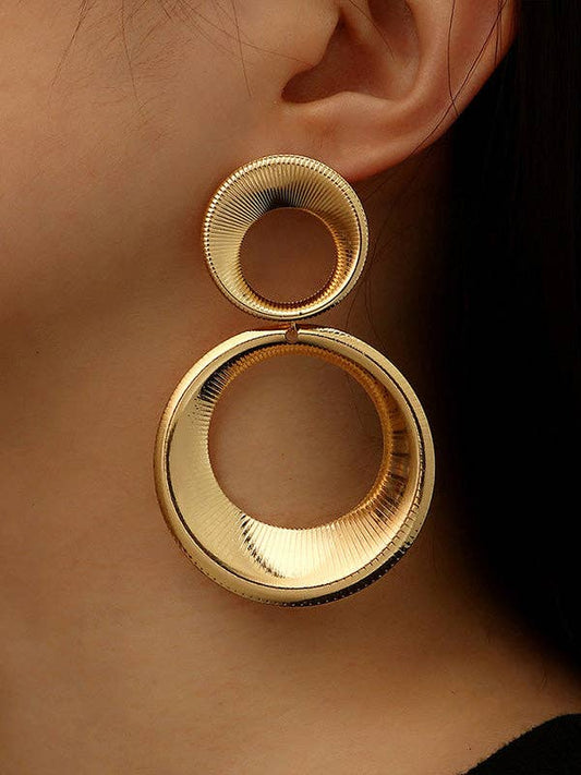 UZ Wholesale Store - Statement Hollow Solid Color Geometric Earrings Accessories