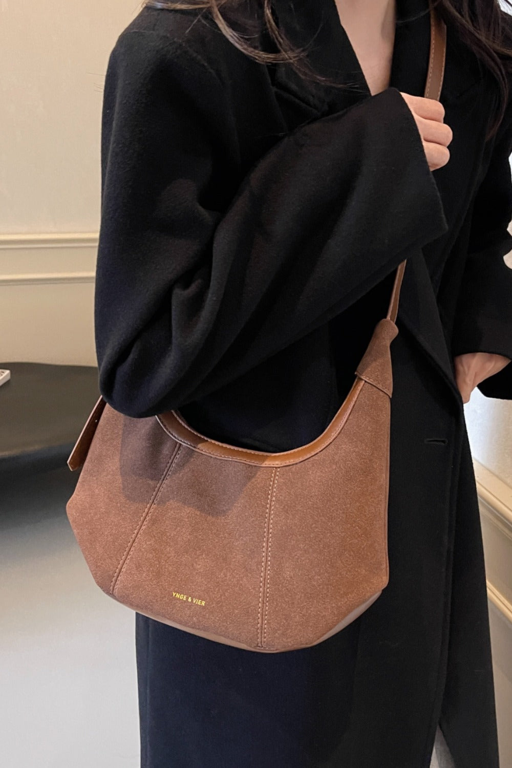 Sienna Curve Suede Shoulder Bag