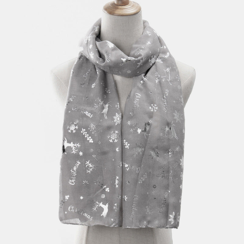 Snowfall Christmas Polyester Scarf