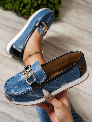 Denim Luxe Slip-On Loafers