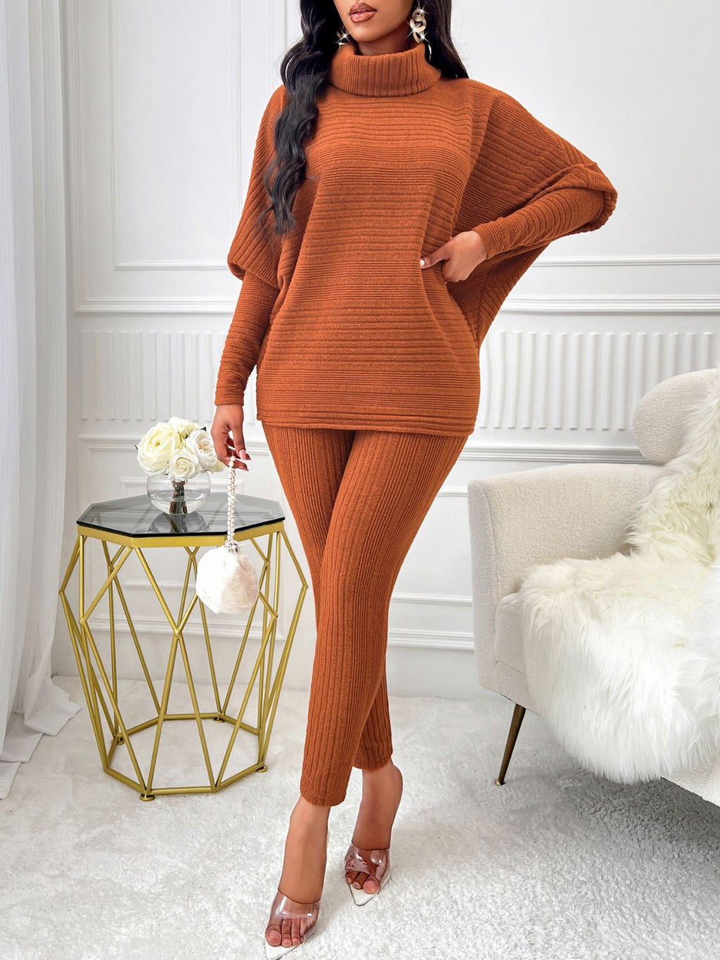 Cozy Ribbed Knit Two-Piece Set