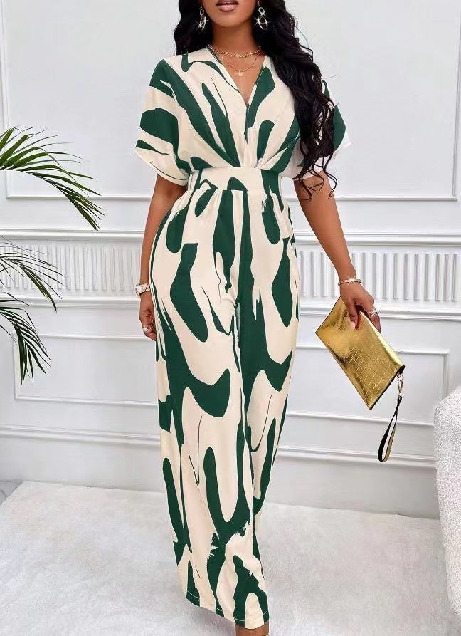 Abstract Print Wide-Leg Jumpsuit