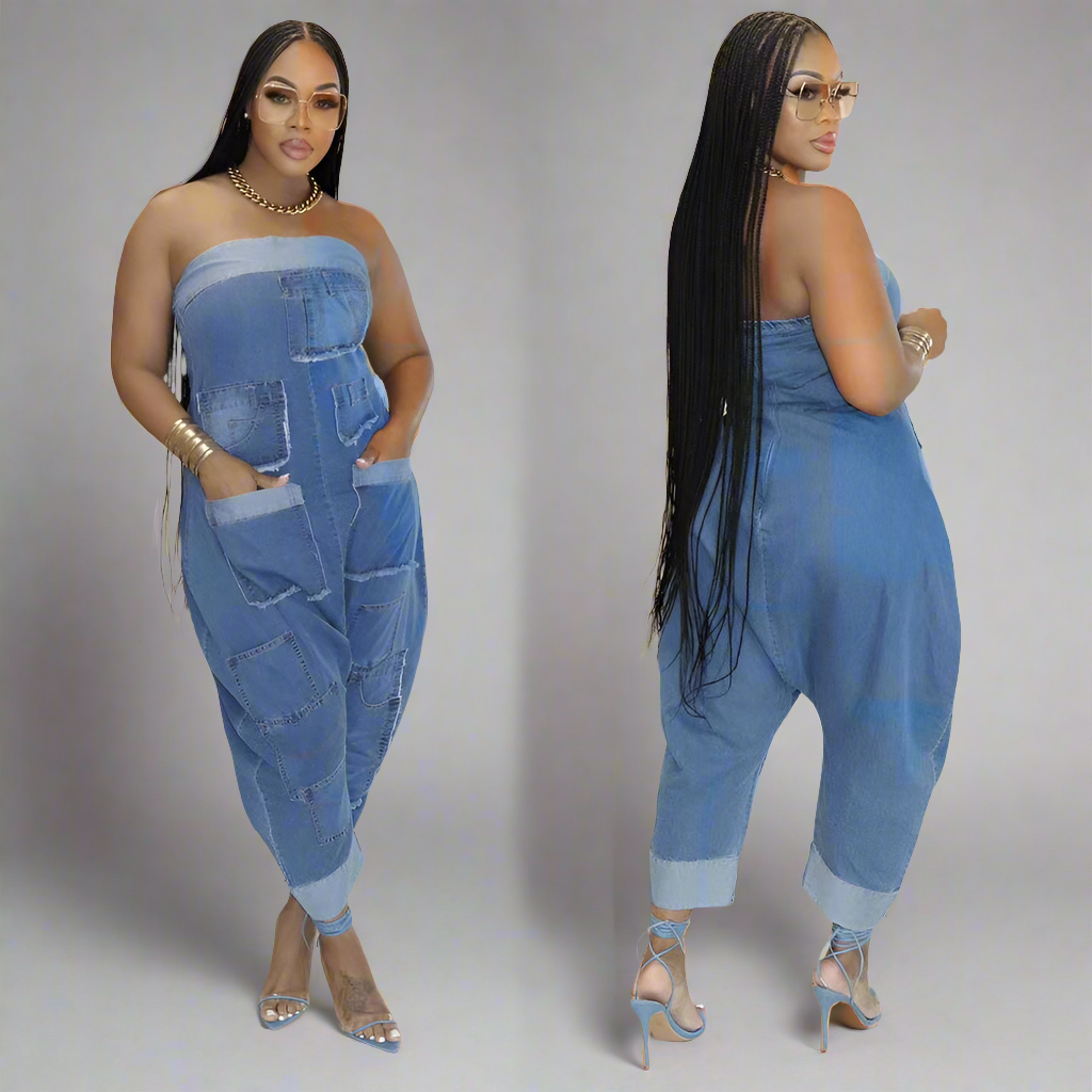 Chic Sleeveless Denim Jumpsuit