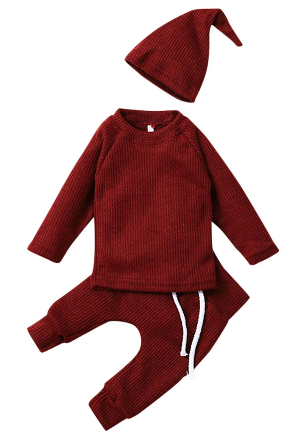 Fennco Styles - Solid Knit Cotton 3pcs Baby Outfit