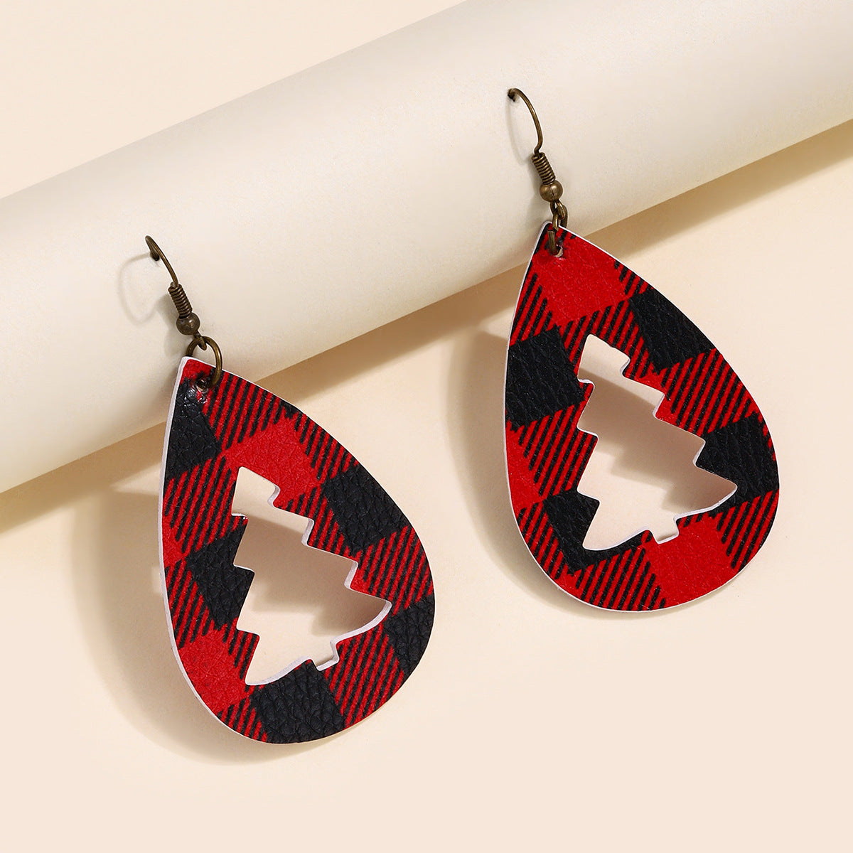 Cutout Christmas Tree Earrings