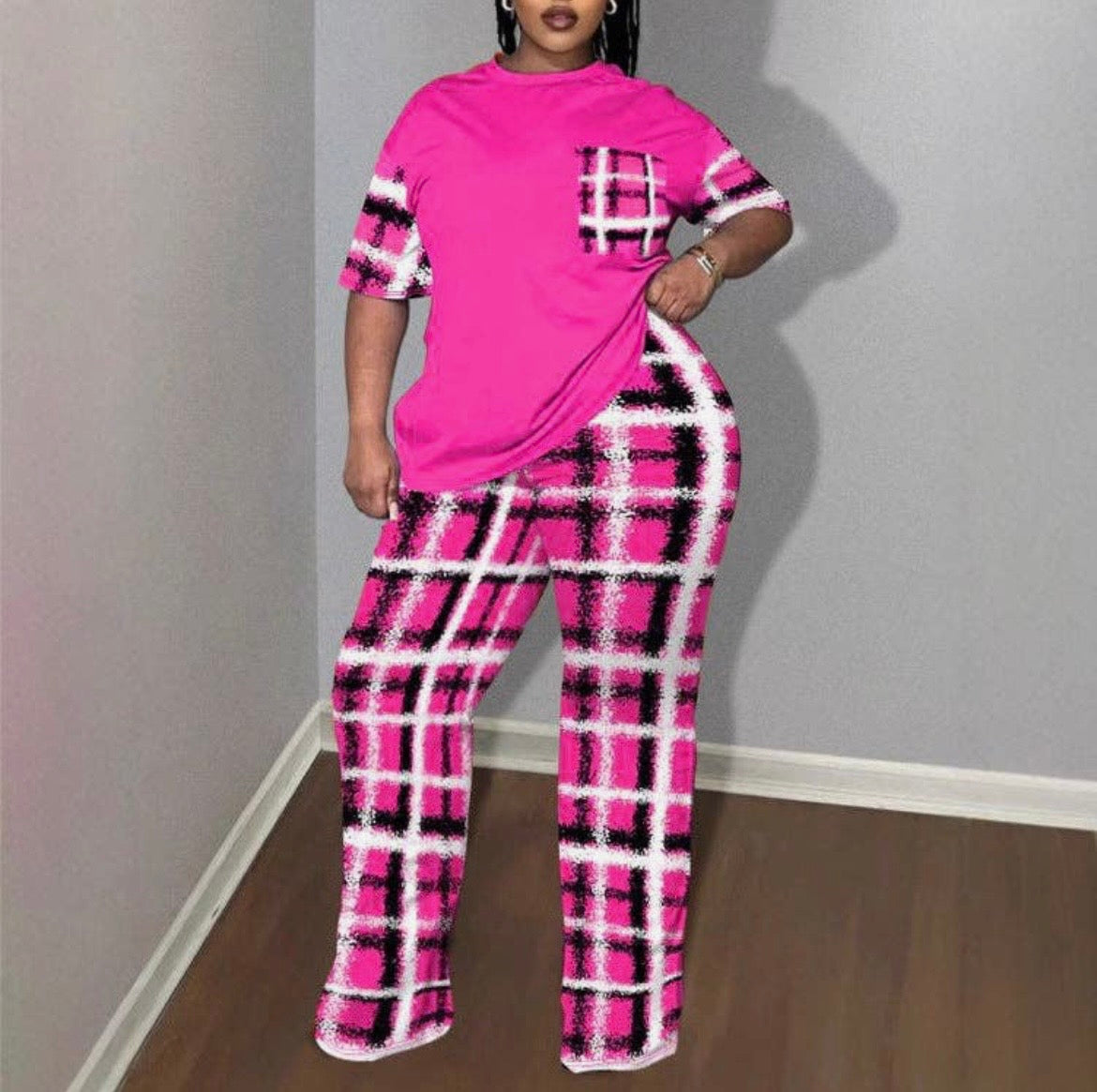 The Bold & Beautiful Plaid Lounge Set