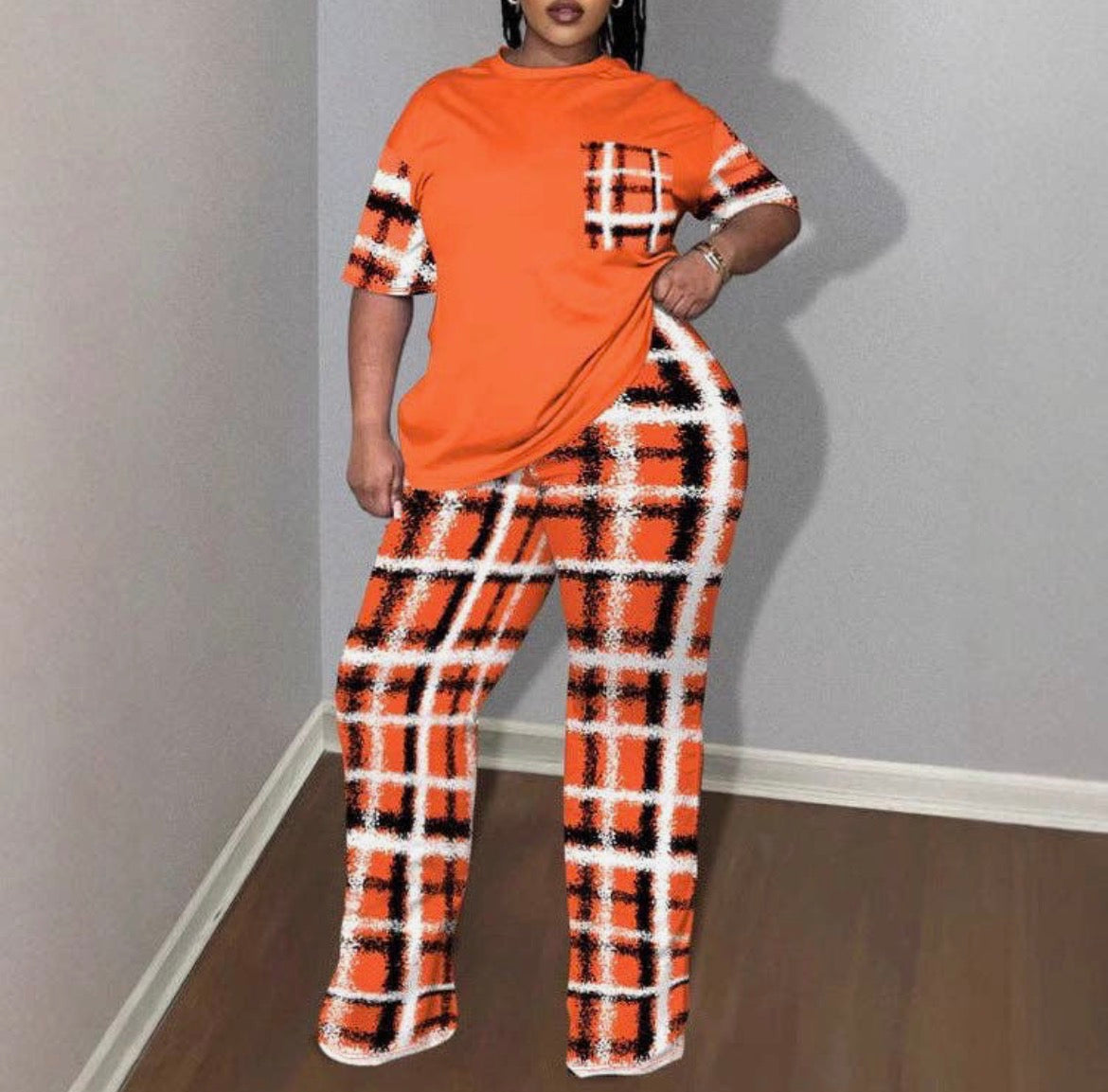 The Bold & Beautiful Plaid Lounge Set