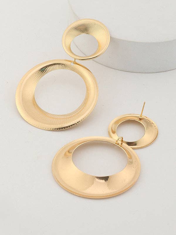 UZ Wholesale Store - Statement Hollow Solid Color Geometric Earrings Accessories