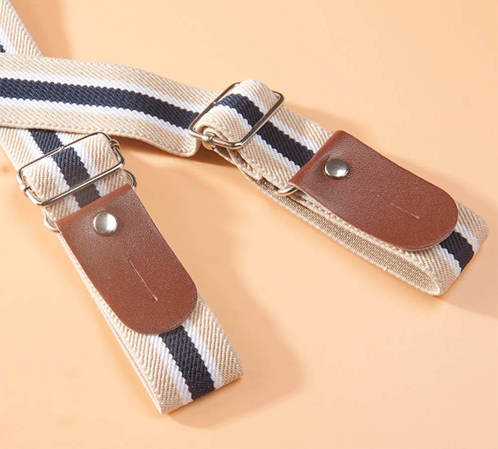 Fennco Styles - Blue Little Boy Button Down Shirt, Suspender Straps & Pants