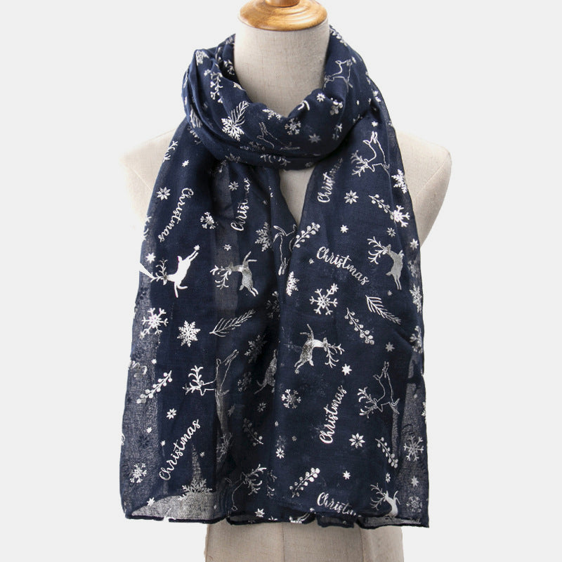 Snowfall Christmas Polyester Scarf