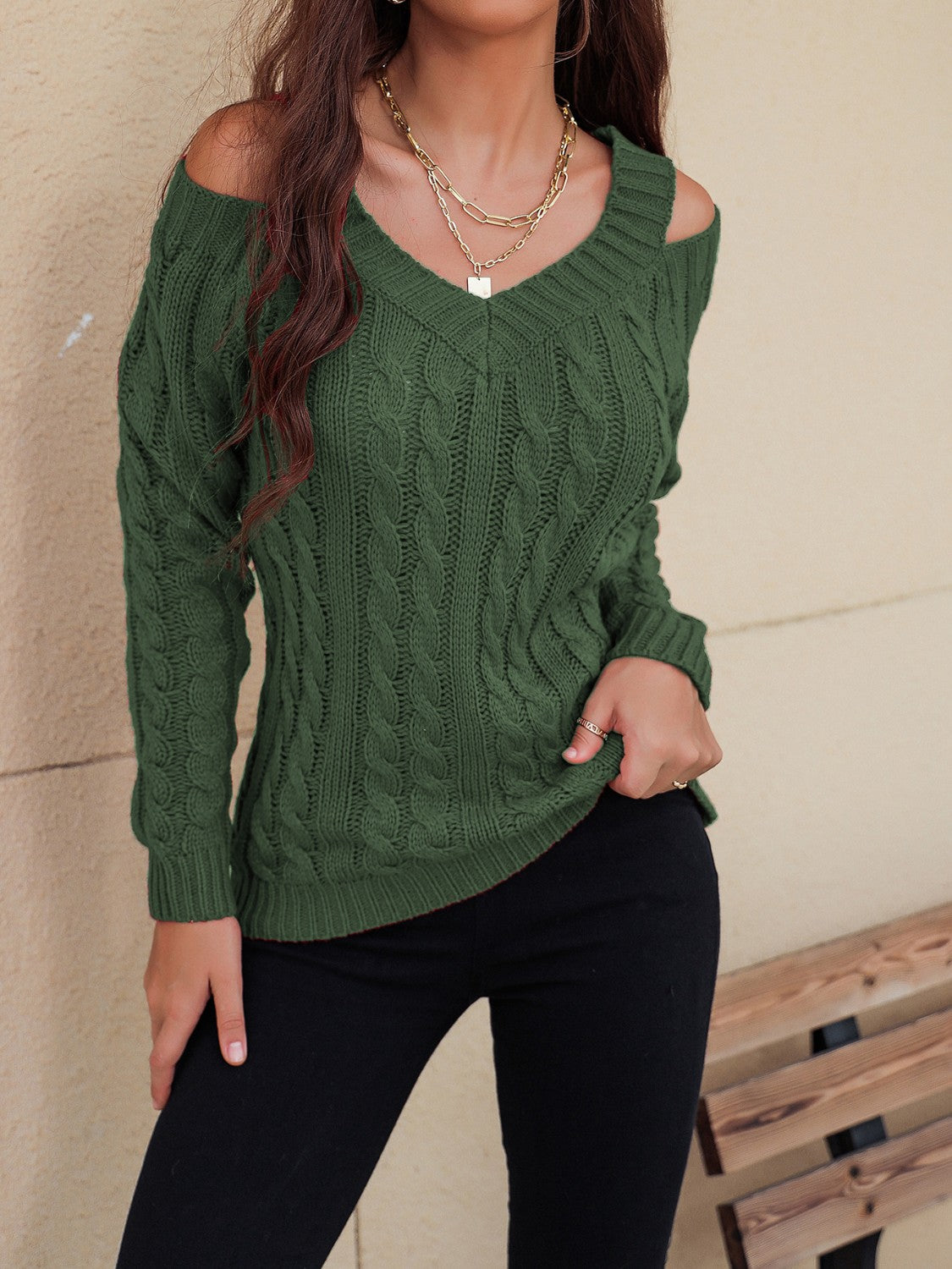 Charm Cable Knit Sweater