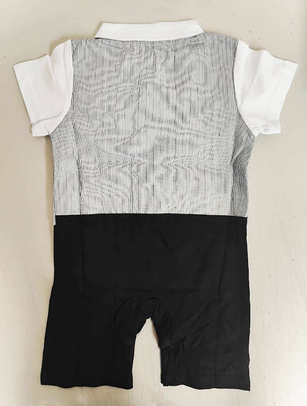 Fennco Styles - Grey Double Breasted Baby Tuxedo Romper