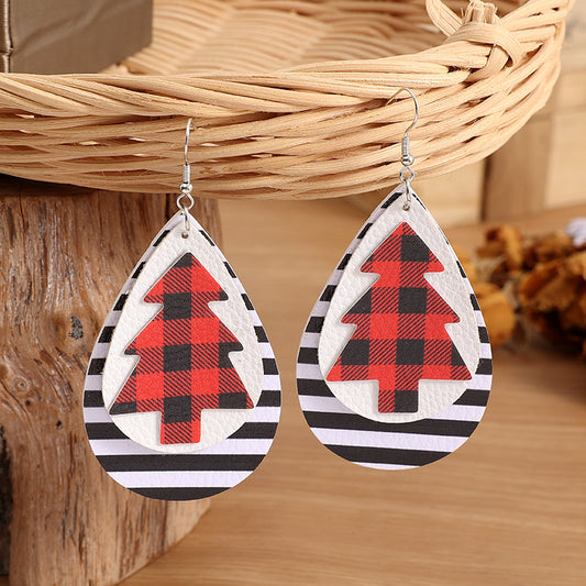 Christmas Plaid Tree Teardrops