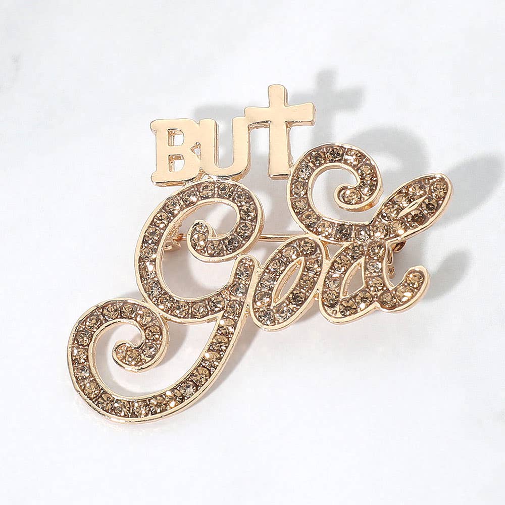 But God Crystal Faith Brooch