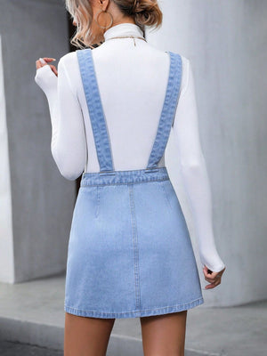 Chic Denim Pinafore Overall Dress