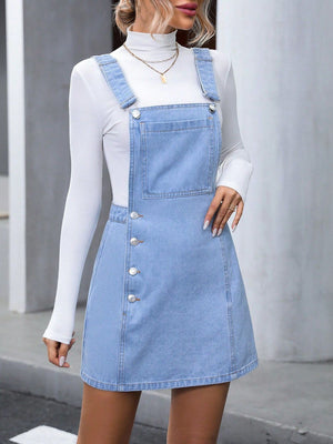 Chic Denim Pinafore Overall Dress