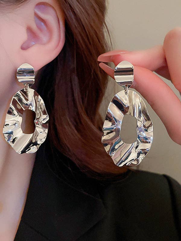 UZ Wholesale Store - Geometric Hollow Solid Color Drop Earrings
