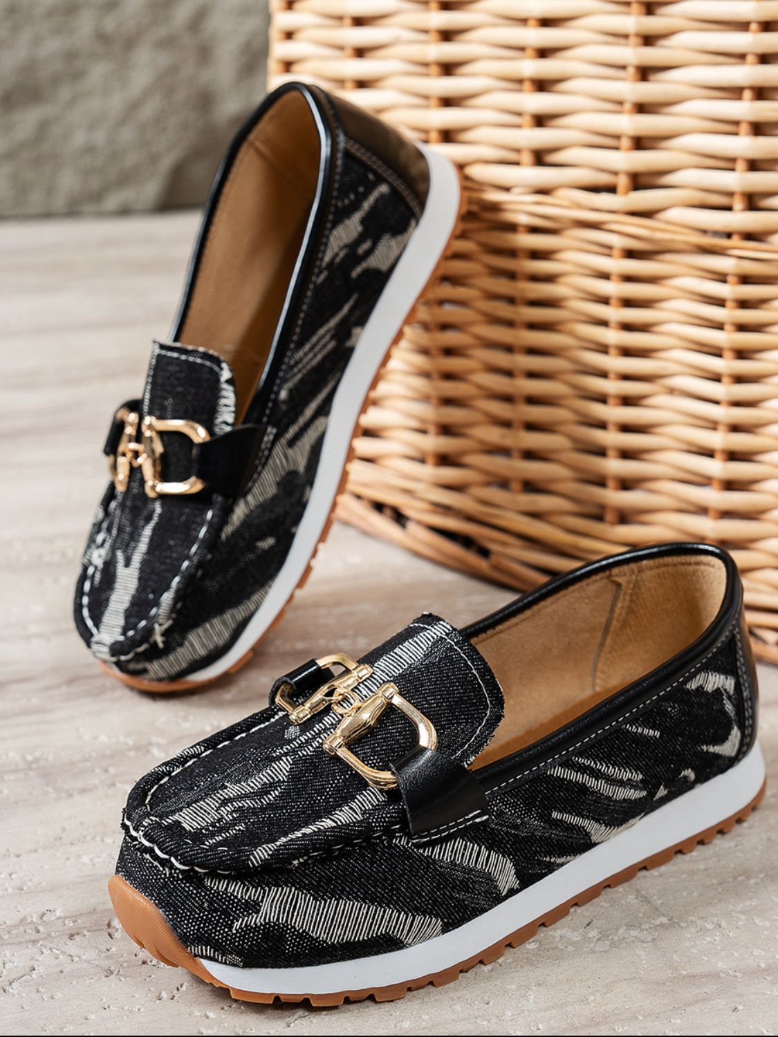 Denim Luxe Slip-On Loafers