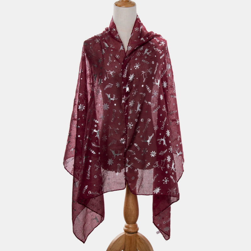 Snowfall Christmas Polyester Scarf