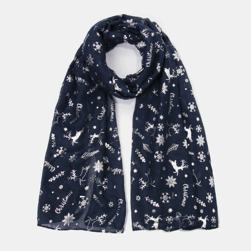 Snowfall Christmas Polyester Scarf