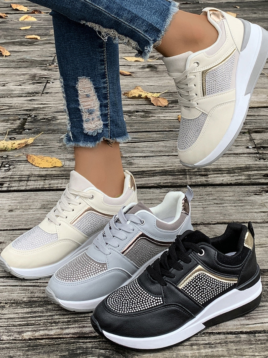 GlitzStep Luxe Wedge Sneakers