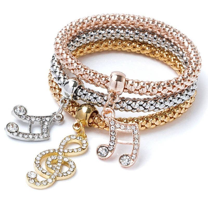 UZ Wholesale Store - Three-Color Alloy Jewelry Set With Inlaid Diamonds
