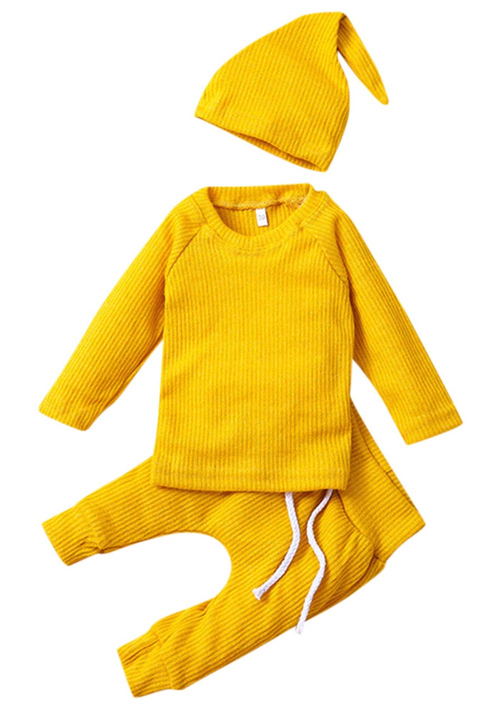 Fennco Styles - Solid Knit Cotton 3pcs Baby Outfit