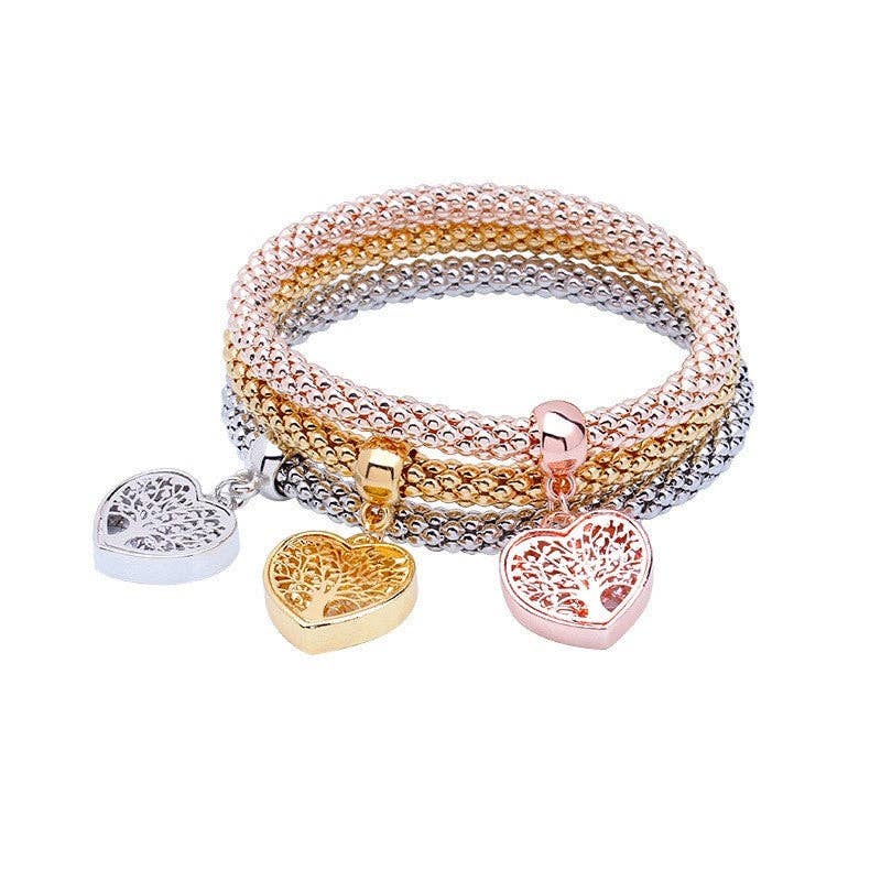 UZ Wholesale Store - Three-Color Alloy Jewelry Set With Inlaid Diamonds